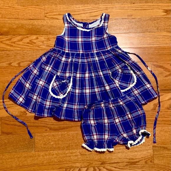 SweetHoney Blue Plaid Tunic‎ Dress Shorts Holiday Christmas Matching Sister Set - Picture 8 of 8